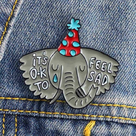 🌵It’s OK to feel sad elephant enamel pin - Picture 1 of 2